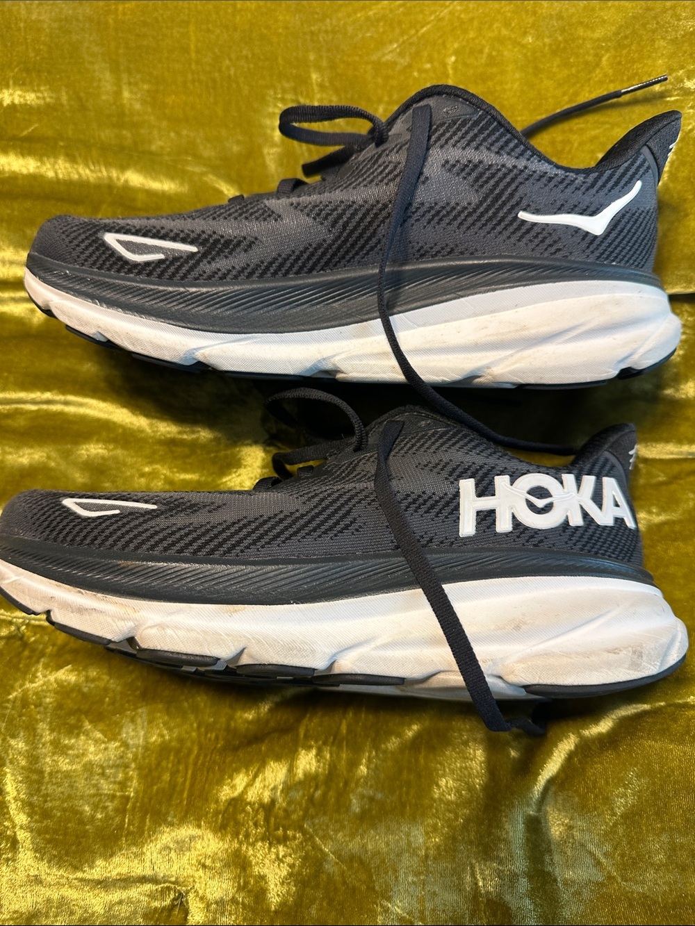 Hoka Women’s Dark Gray and White Road Running Shoes